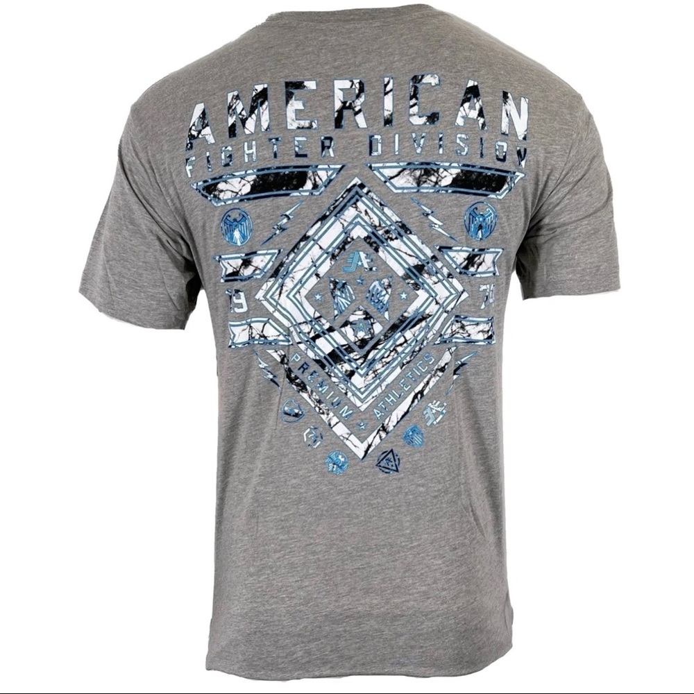 AMERICAN FIGHTER Men's T-shirt BRIDGE CITY Crew Neck Short Sleeve Grey